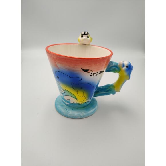 Casa Nova 3D Mug Features: Dolphins-‎ painted unique - Picture 1 of 5